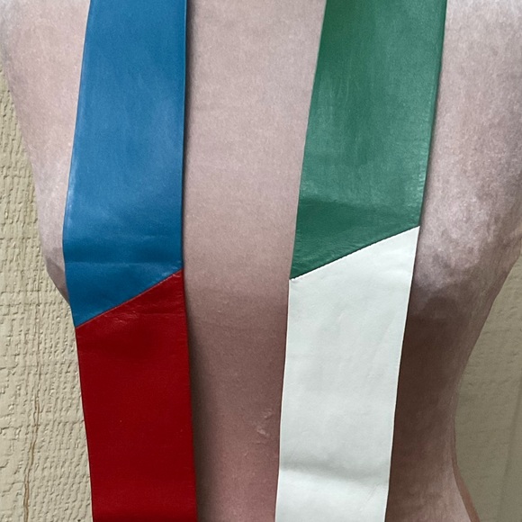 Artisan hand crafted colorful leather wrap tie belt main image 8